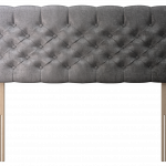 Pleat Button headboard with strut legs.